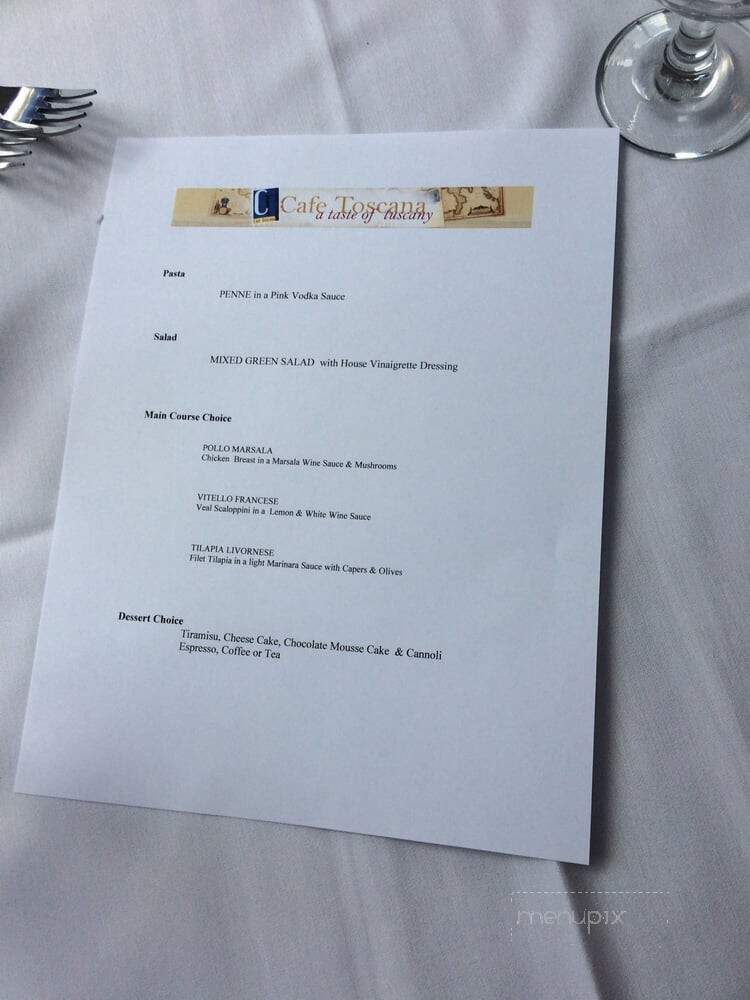 Cafe Toscana - Wilkes Barre, PA menu_pic