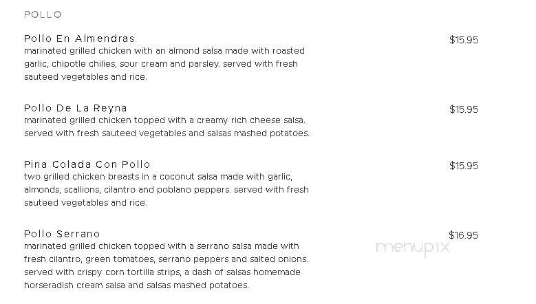 Salsa's - Melbourne, FL menu_pic
