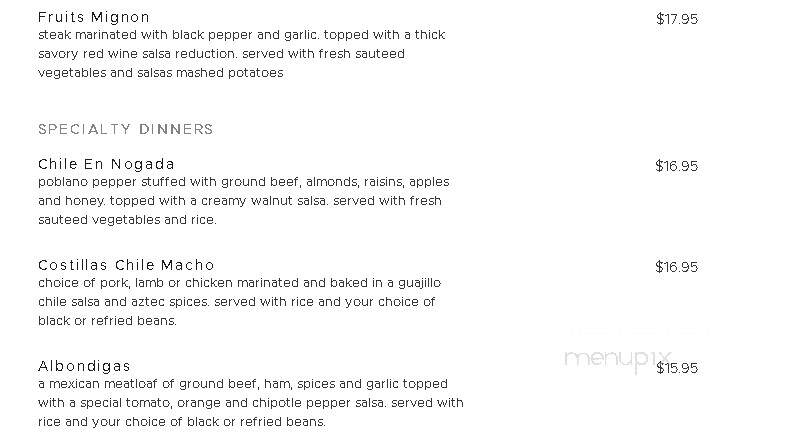 Salsa's - Melbourne, FL menu_pic