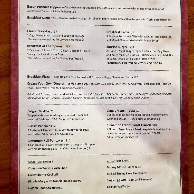 Coop's Bar and Grill - Quincy, MA menu_pic