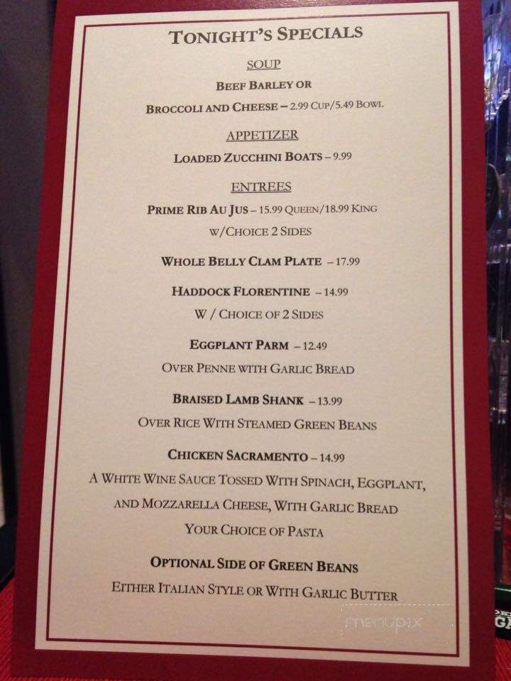 Coop's Bar and Grill - Quincy, MA menu_pic