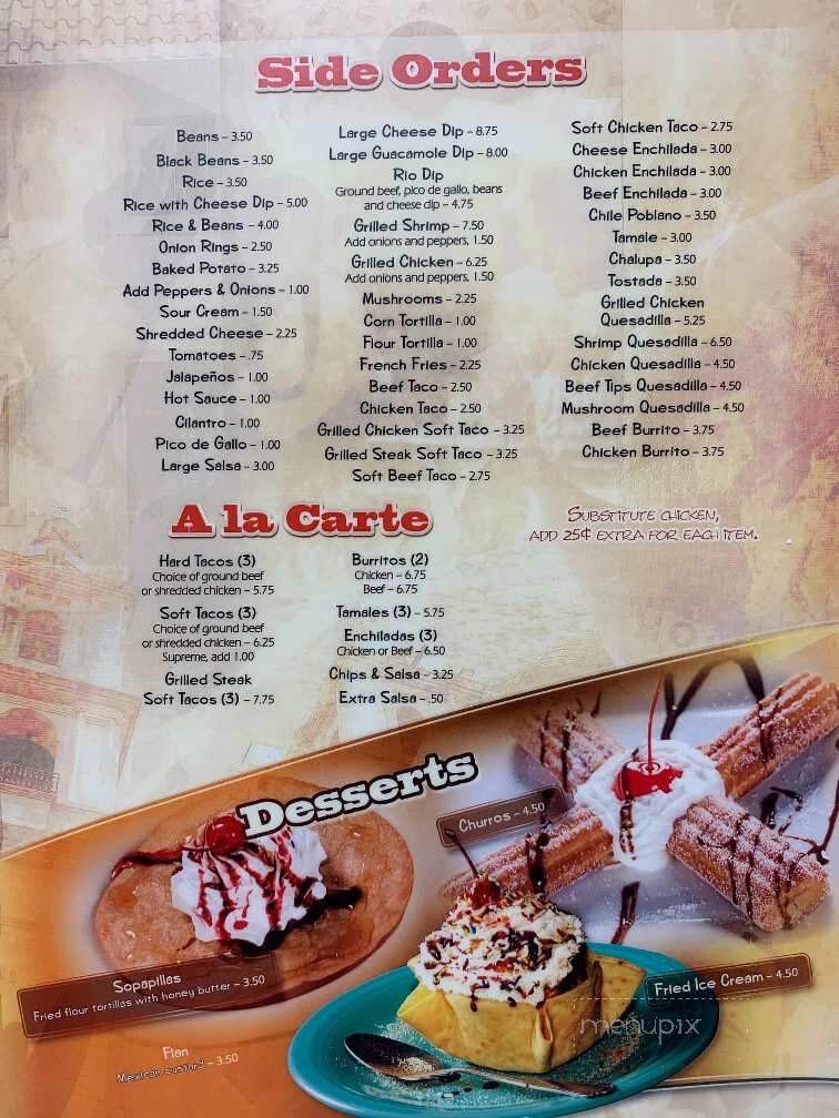 Rio Grande - Summerfield, NC menu_pic