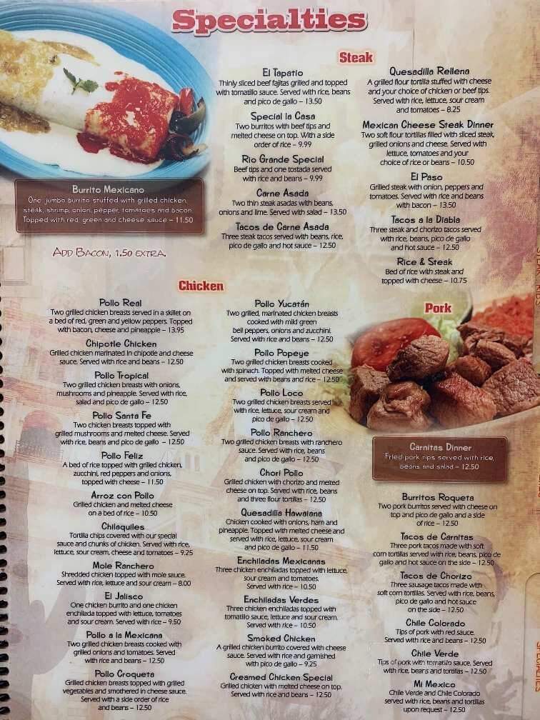 Rio Grande - Summerfield, NC menu_pic