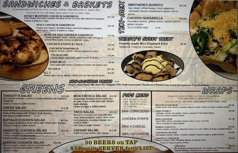 Thirsty's - Rapid City, SD menu_pic