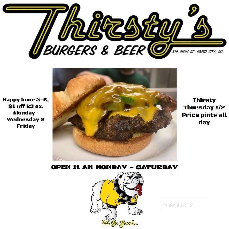 Thirsty's - Rapid City, SD menu_pic