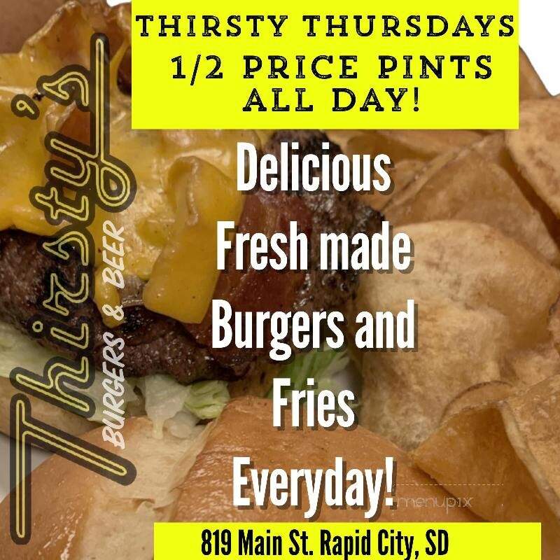 Thirsty's - Rapid City, SD menu_pic