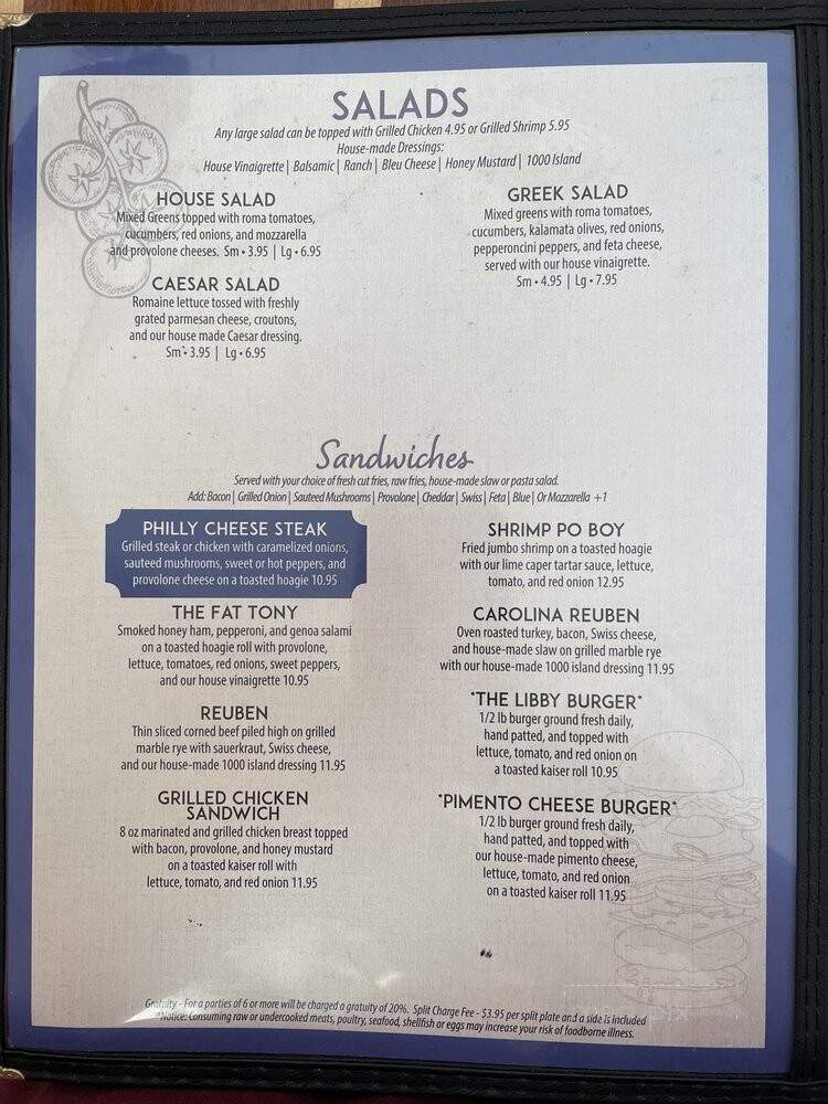 Libby's - Lexington, SC menu_pic