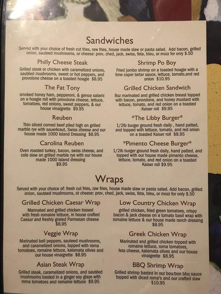 Libby's - Lexington, SC menu_pic