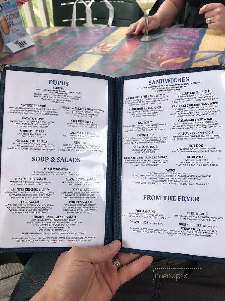 Kona Canoe Club - Kailua Kona, HI menu_pic