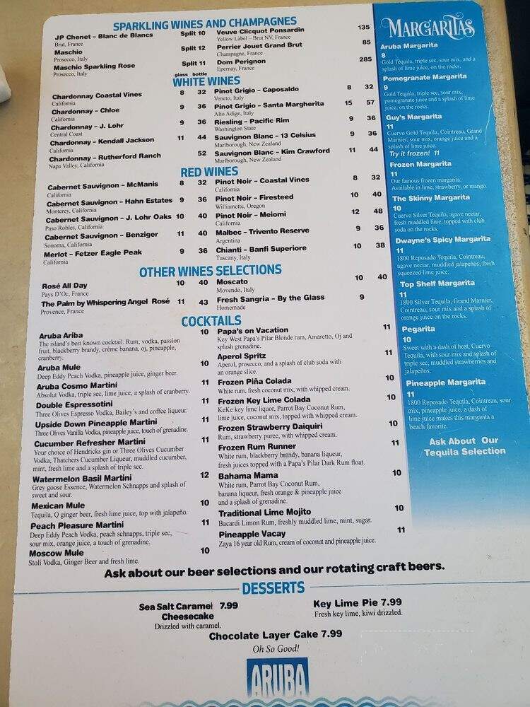 Aruba Beach Cafe - Lauderdale By Sea, FL menu_pic