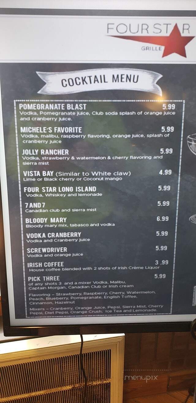Four Star Restaurant - Marysville, MI menu_pic