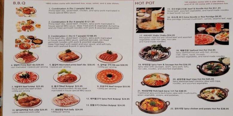 Hanwoori Korean Restaurant - Burnaby, BC menu_pic