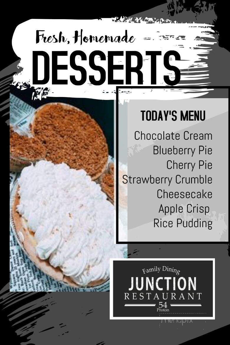 The Junction Family Restaurant - Dundalk, ON menu_pic