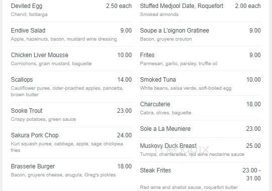 Brasserie L'Ecole - Victoria, BC menu_pic