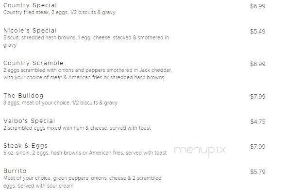 Valbo's Restaurant - Germantown, IL menu_pic