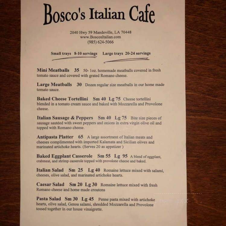 Bosco's Italian Cafe - Mandeville, LA