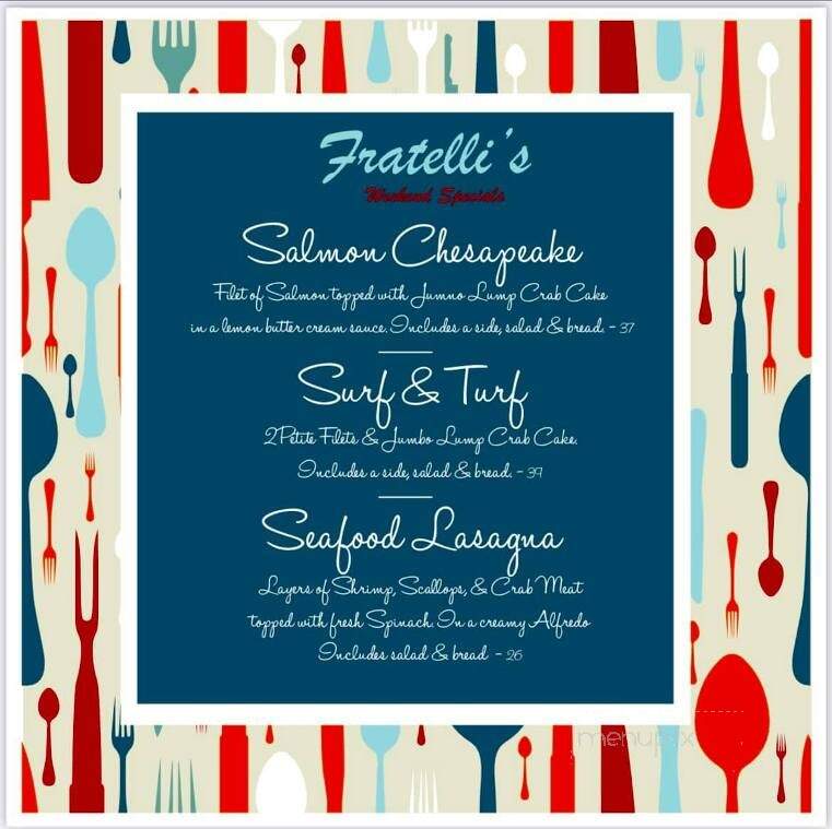 Fratelli's Italian Restaurant - Salisbury, MD menu_pic