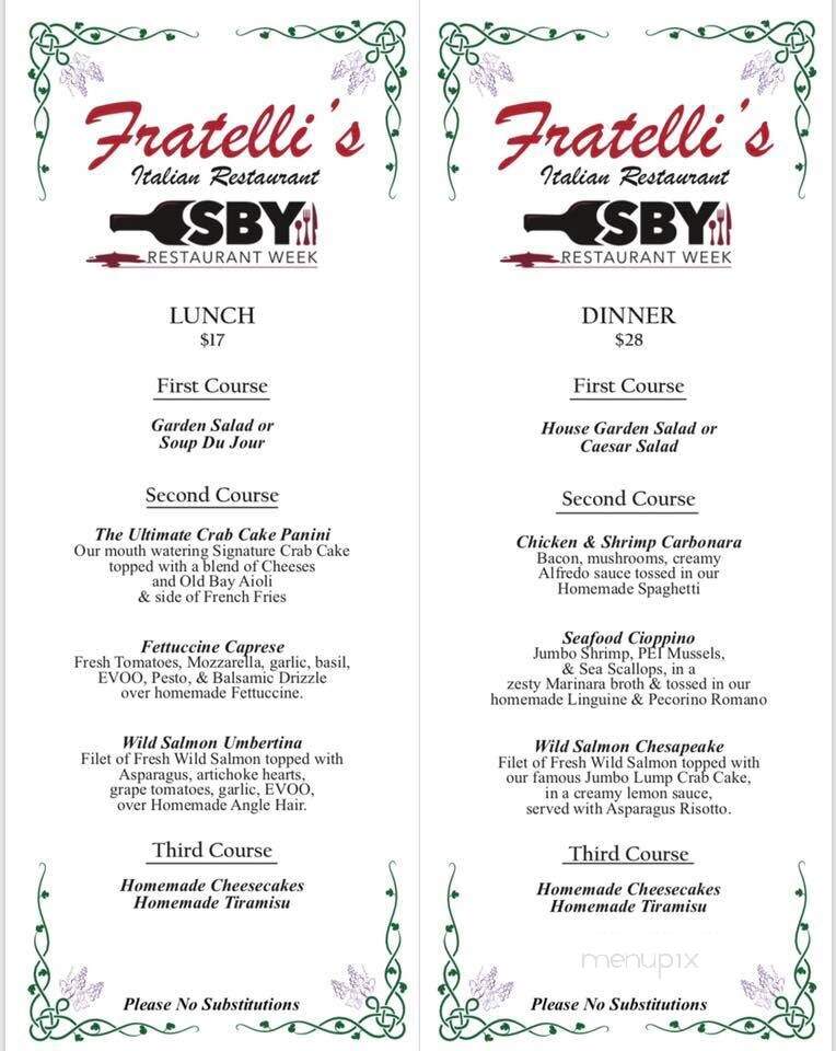 Fratelli's Italian Restaurant - Salisbury, MD