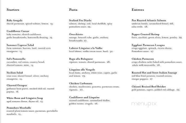Sal's Place - Provincetown, MA menu_pic