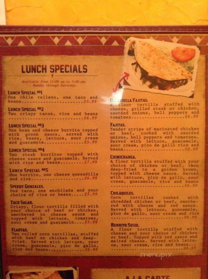 Sonora's Mexican Restaurant - Hutchinson, MN menu_pic