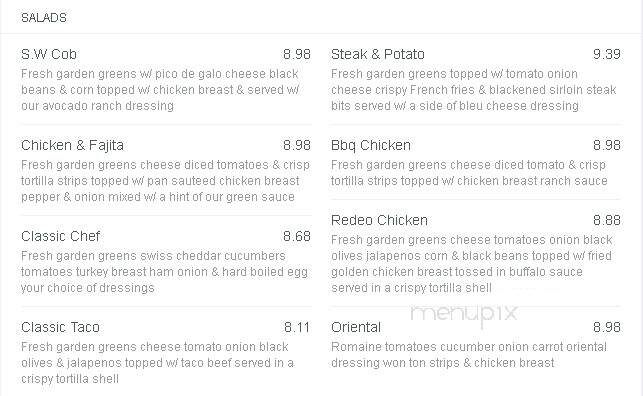 Uptown - Wadena, MN menu_pic