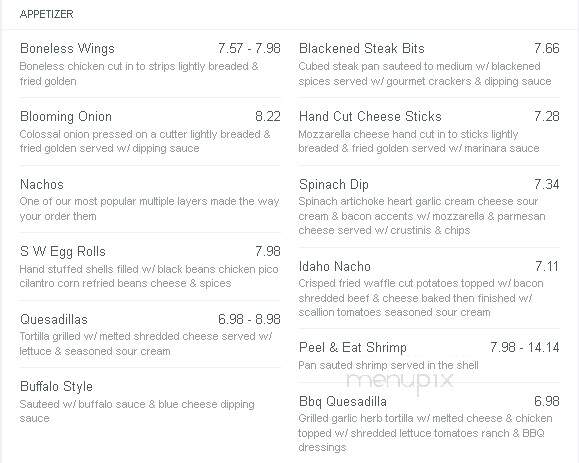 Uptown - Wadena, MN menu_pic