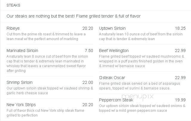 Uptown - Wadena, MN menu_pic