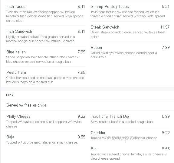 Uptown - Wadena, MN menu_pic