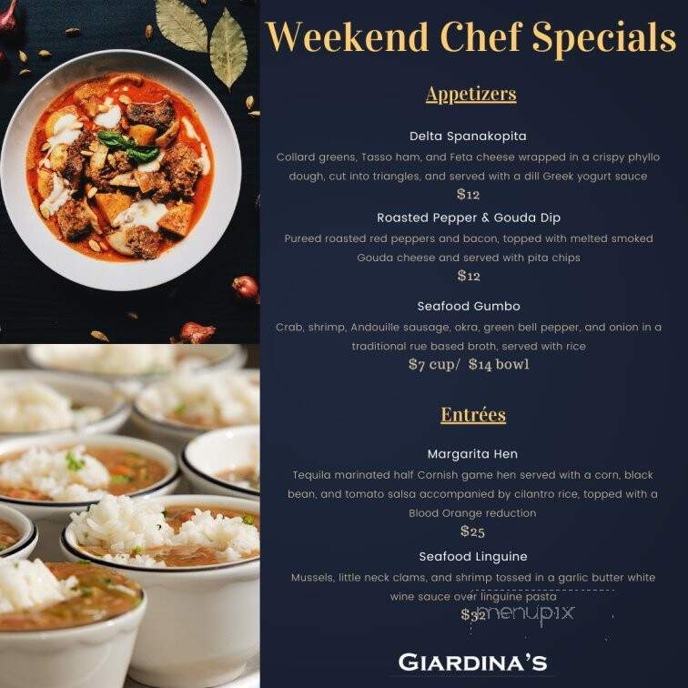 Giardina's Restaurant - Greenwood, MS menu_pic