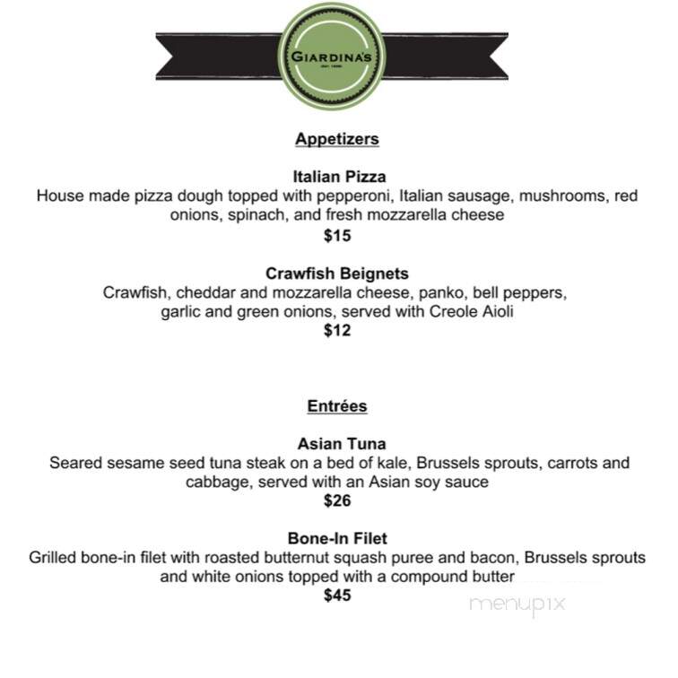 Giardina's Restaurant - Greenwood, MS menu_pic