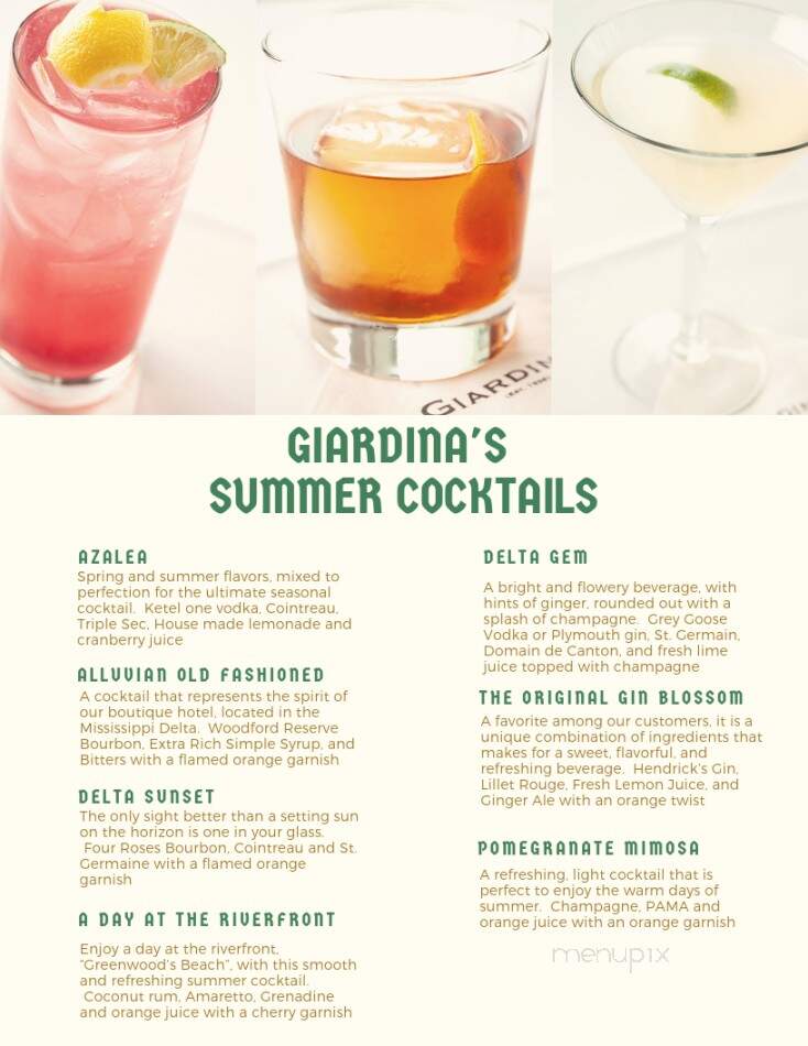 Giardina's Restaurant - Greenwood, MS menu_pic