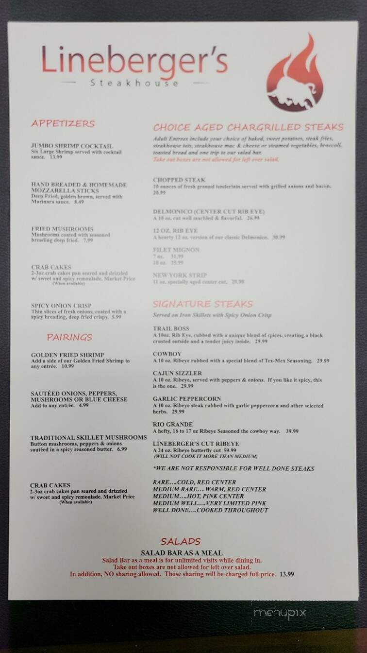 Linebergers Cattle Company - Sherrills Ford, NC menu_pic
