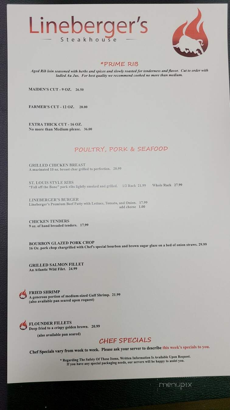 Linebergers Cattle Company - Sherrills Ford, NC menu_pic
