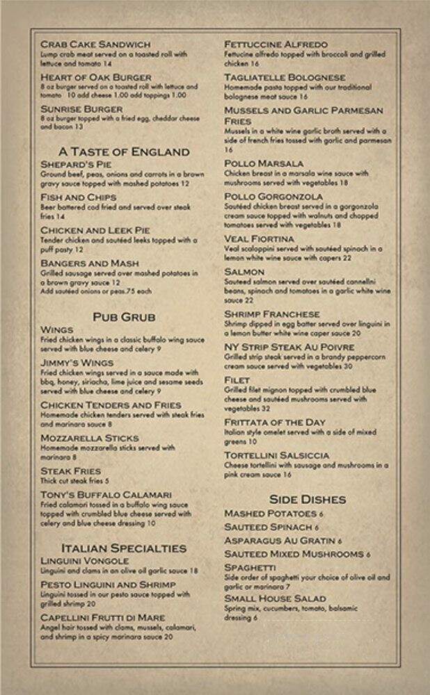Baci Ristorante - Buckingham, PA menu_pic