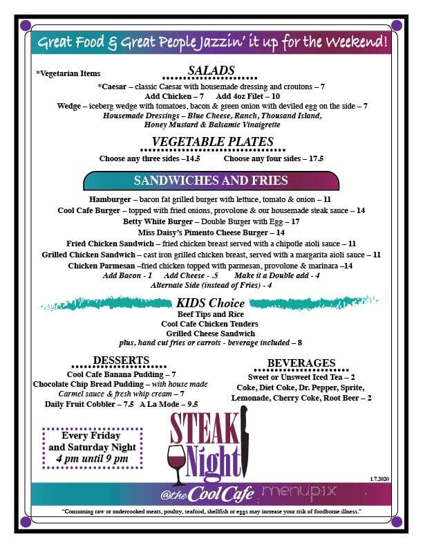 Cool Cafe - Franklin, TN menu_pic