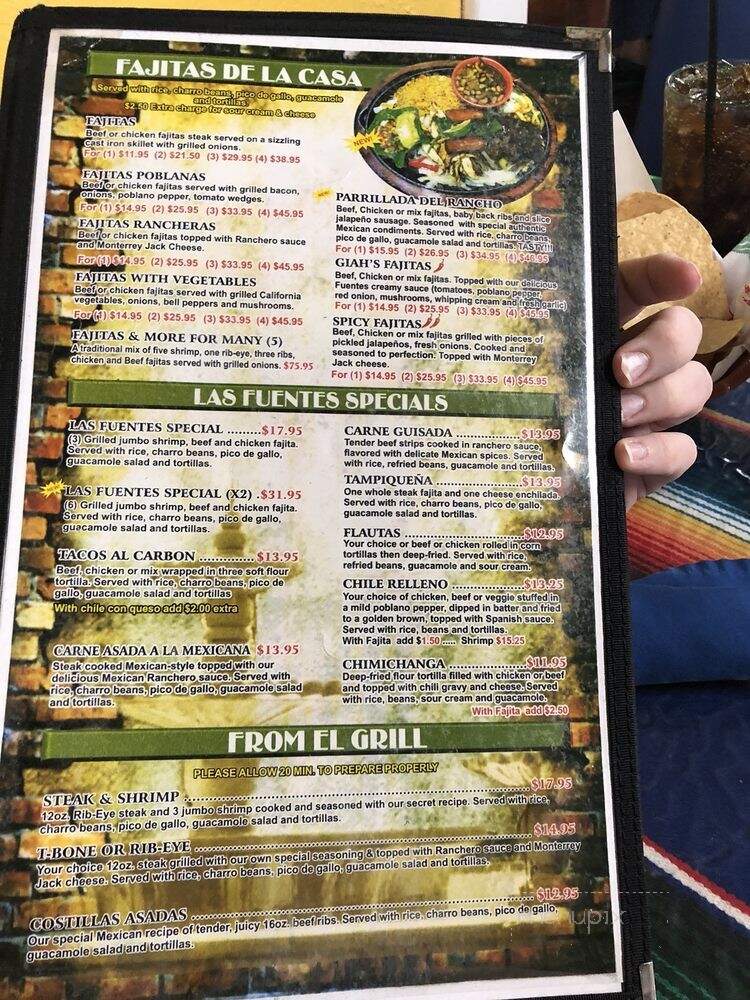 Las Fuentes Mexican - La Grange, TX menu_pic