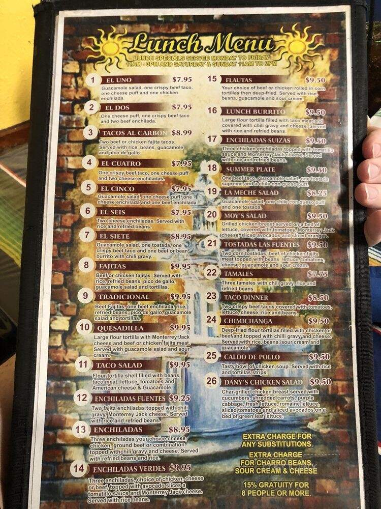 Las Fuentes Mexican - La Grange, TX menu_pic