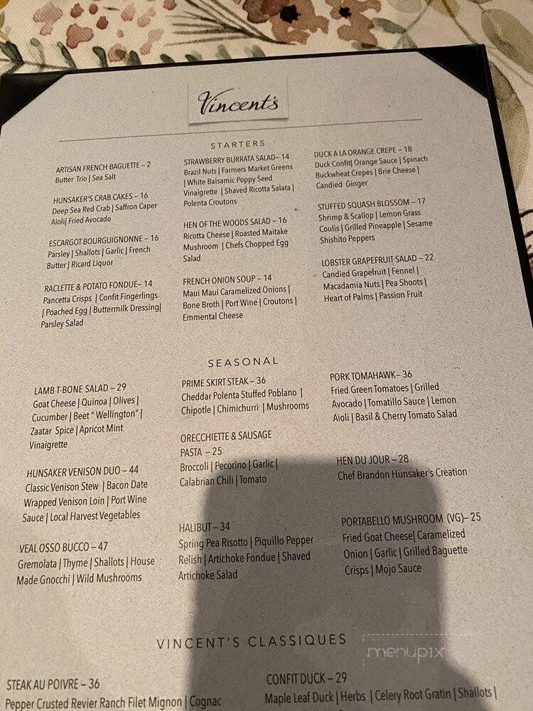 Vincent's Restaurant - Escondido, CA menu_pic