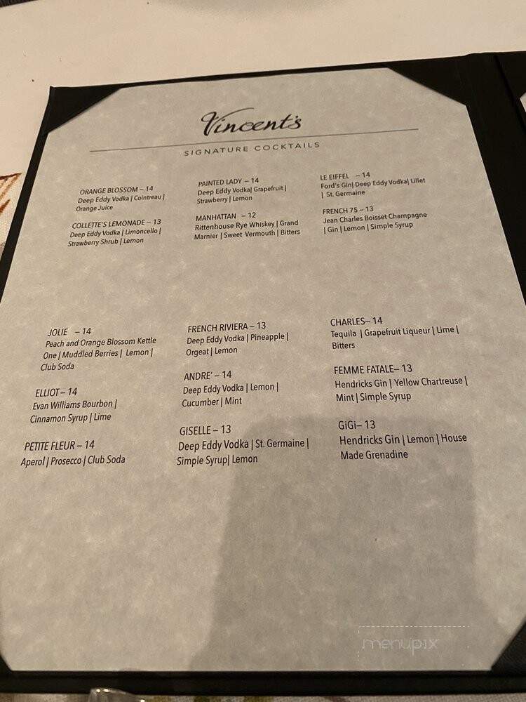 Vincent's Restaurant - Escondido, CA menu_pic