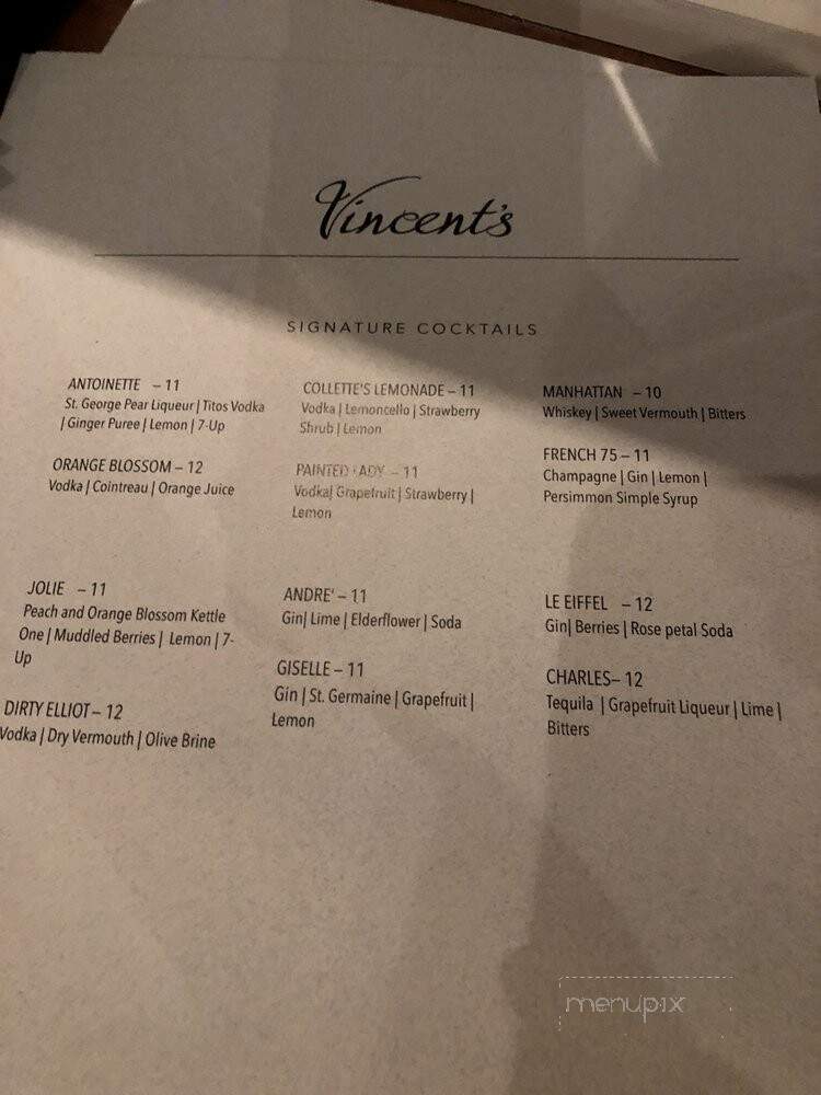 Vincent's Restaurant - Escondido, CA menu_pic
