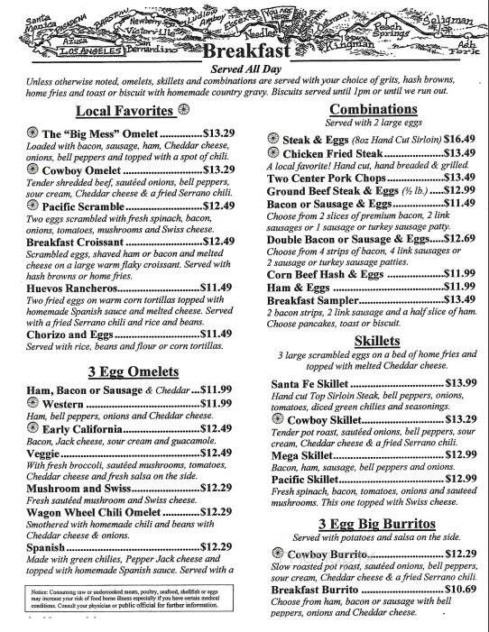 Wagon Wheel - Needles, CA menu_pic