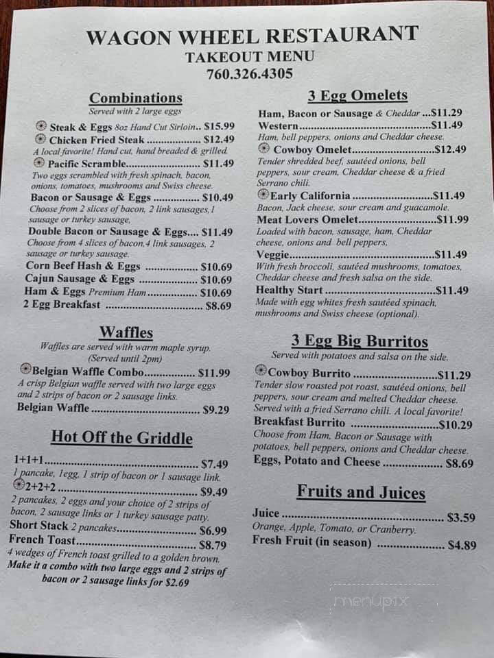 Wagon Wheel - Needles, CA menu_pic