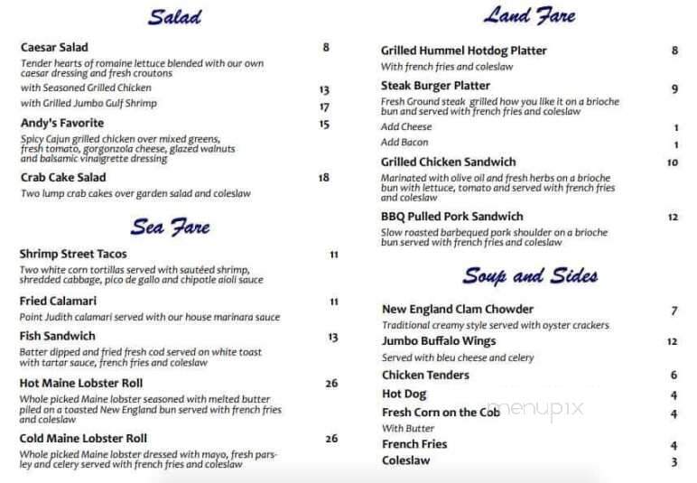 Amarante's Sea Cliff - New Haven, CT menu_pic