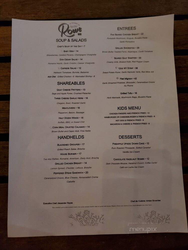 Rowe Bar - Saint Pete Beach, FL menu_pic
