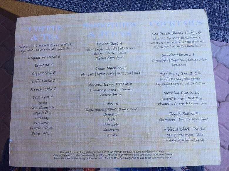 Rowe Bar - Saint Pete Beach, FL menu_pic
