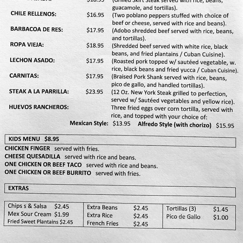 El Dorado Bar & Grill - Easton, MD menu_pic