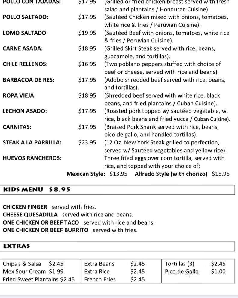 El Dorado Bar & Grill - Easton, MD menu_pic