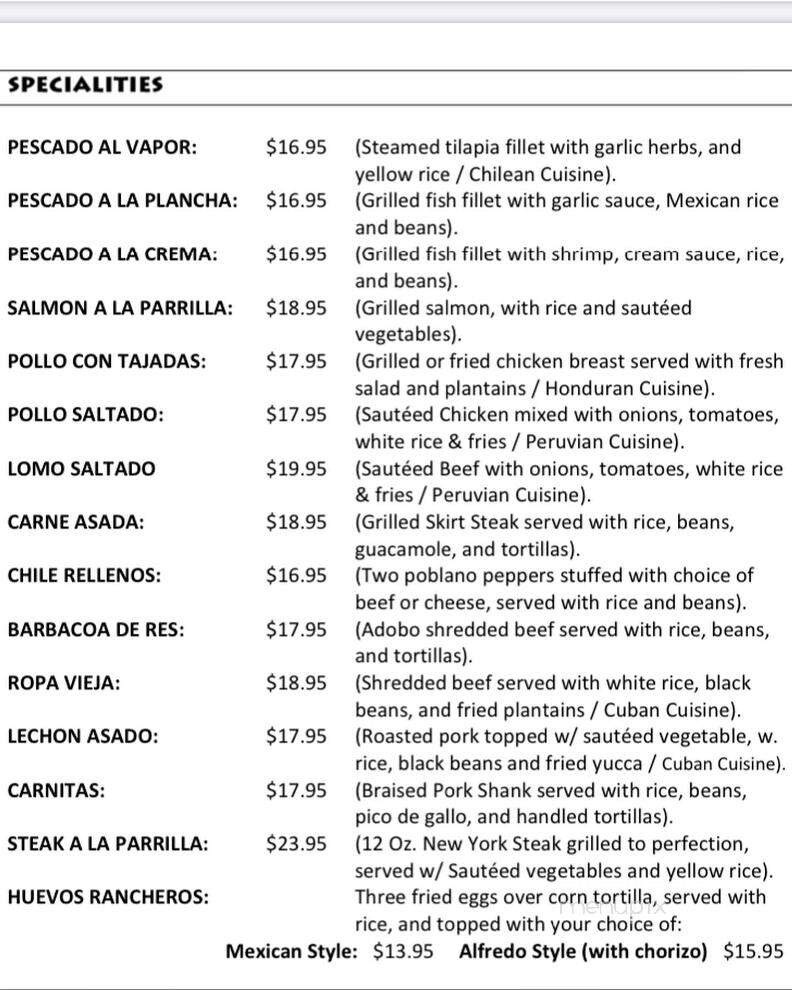 El Dorado Bar & Grill - Easton, MD menu_pic