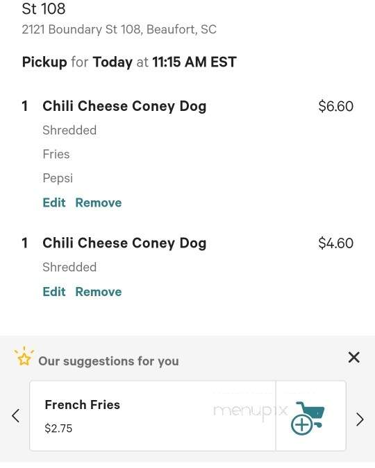 J Lee's Coney Island - Beaufort, SC menu_pic