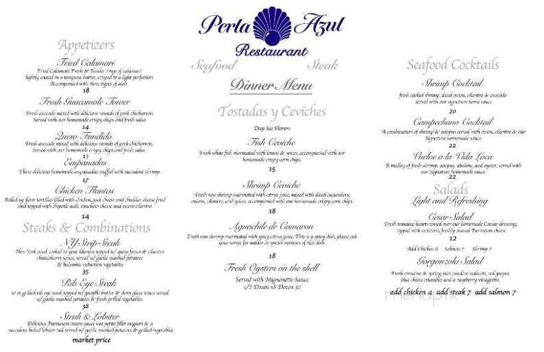 Perla Azul - La Habra, CA menu_pic